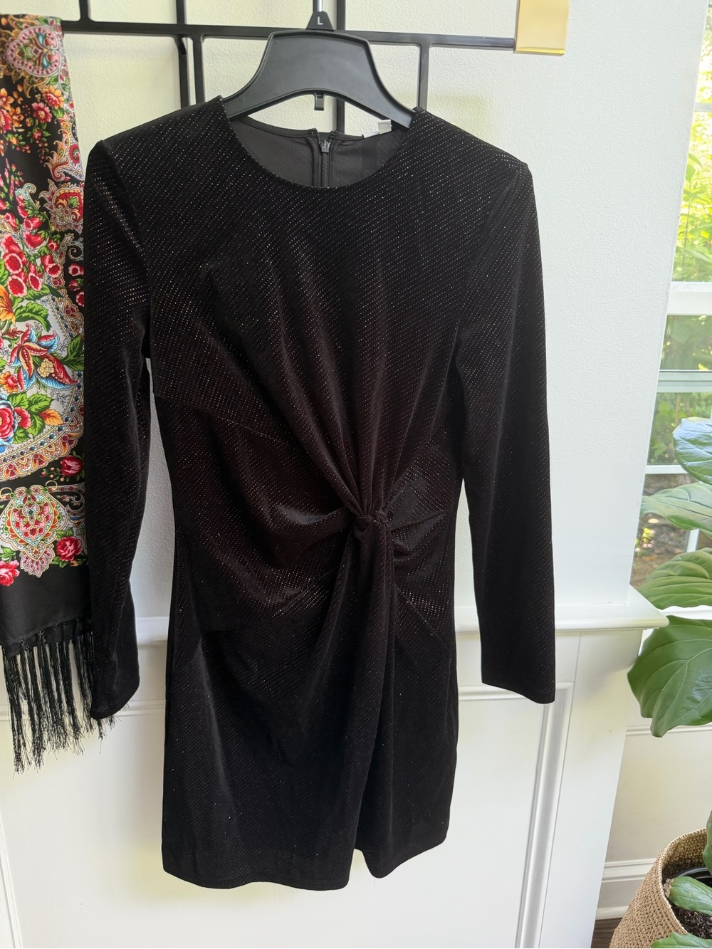 NWT & Other Stories Paris Atelier Black Velvet Twist Front Dress US S